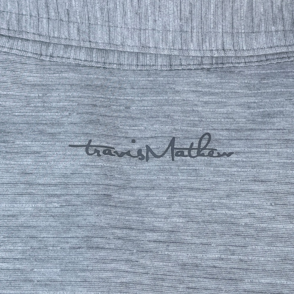 TravisMathew Heater Polo Shirt Heather Grey XL Golf Performance 1MW395 - Picture 8 of 12